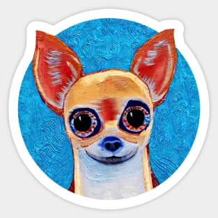Mexican Chihuahua Folk Painting Sticker